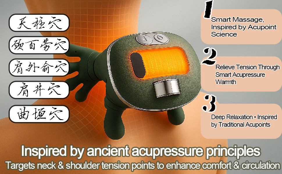 Bionic Finger Neck Shoulder Massager Wireless Neck Cervical Trapezius Kneading Massage Shawl Brushless Motor Neck masajeador